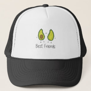 Green Avocado Cartoon Friendship Image Friend Art Trucker Hat
