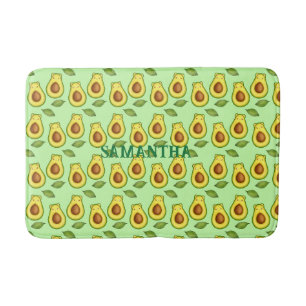 Green Avocado Cat Bath Mat