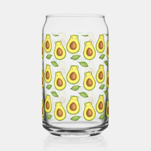 Green Avocado Cat Can Glass