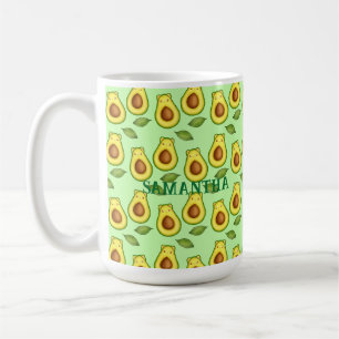 Green Avocado Cat  Coffee Mug