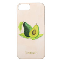 Green Avocado Still Life Fruit in Watercolors