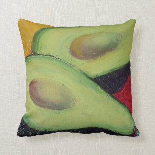 Green Avocado Throw Pillow