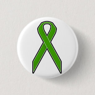 Green Awareness Ribbon 3 Cm Round Badge