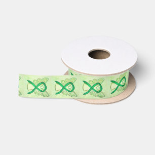 Green Awareness Ribbon Angel Ribbon Satin Ribbon