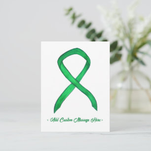 Green Awareness Ribbon Custom Art Postcard