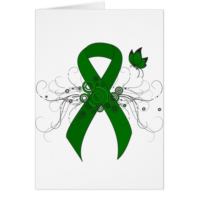 Green Awareness Ribbon with Butterfly (Front)