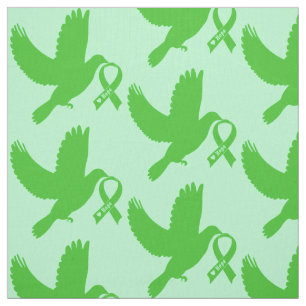 Green Awareness Ribbon with Dove of Hope Fabric