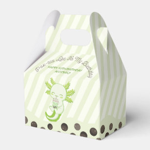 Green Axolotl Bubble Boba Tea Par-tea Birthday Favour Box