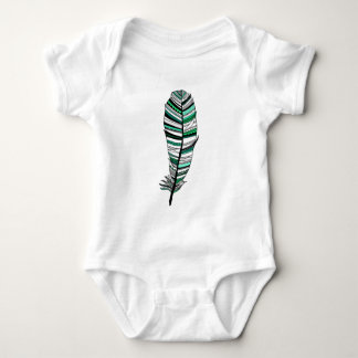 Green Aztec Feather Baby Bodysuit