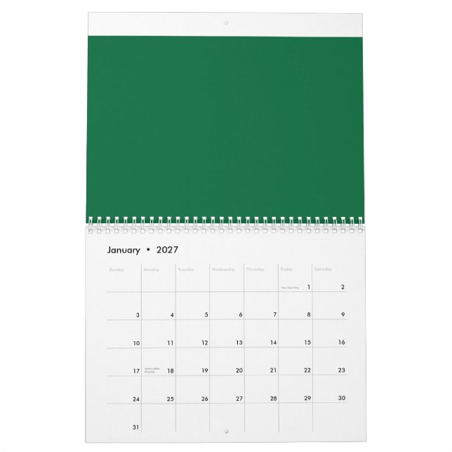 green, azure, aqua, electric blue, font, pattern,  calendar (Jan 2027)