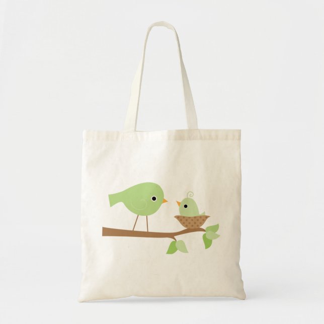 Green Baby Bird Tote Bag (Front)