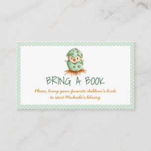 Green Baby Chick Hatching Neutral Bring a Book Enclosure Card