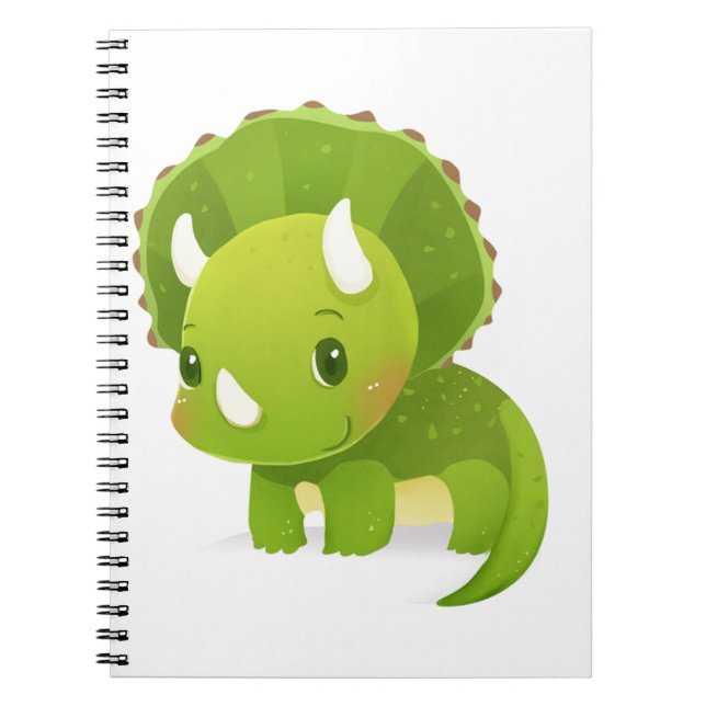 green baby cute dinosaur cartoon notebook (Front)