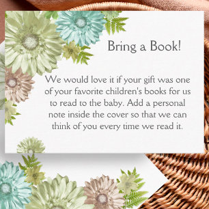 Green Baby In Bloom Brunch Shower  Enclosure Card