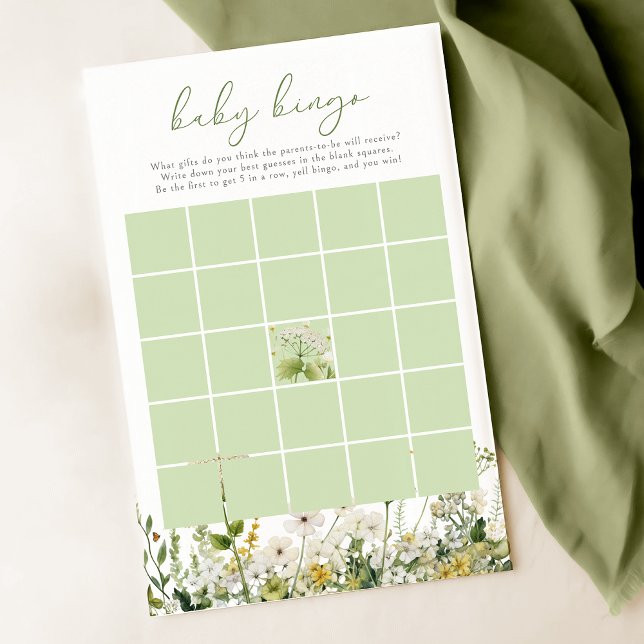 Green Baby In Bloom Wildflower Baby Bingo Game (Creator Uploaded)