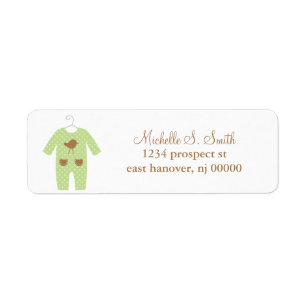 Green Baby Outfit Address Labels