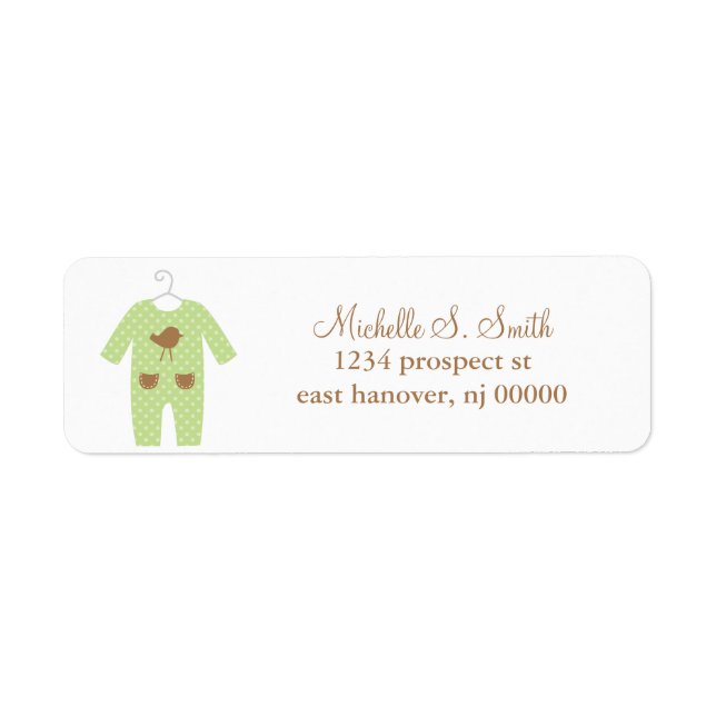 Green Baby Outfit Address Labels (Front)