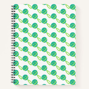 green baby rattle notebook