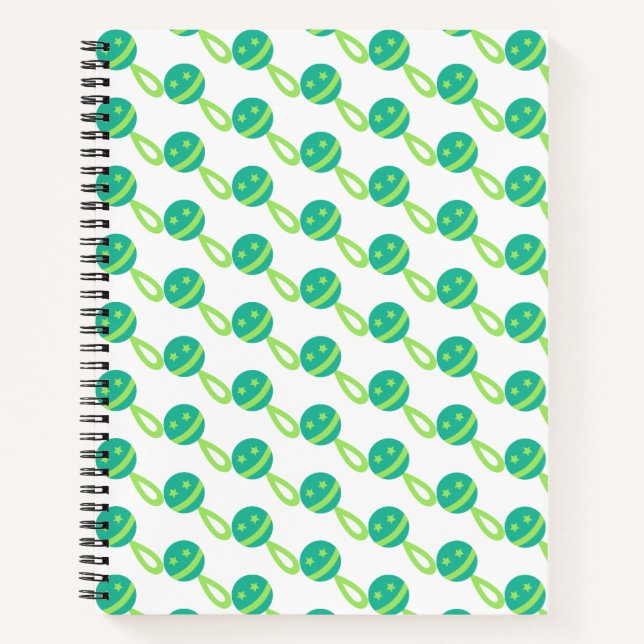 green baby rattle notebook (Front)