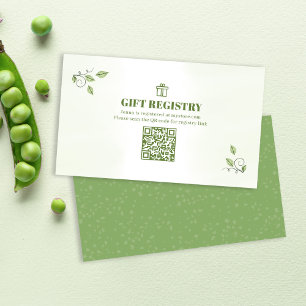 Green Baby Shower Gift Registry Enclosure Card
