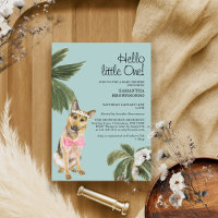 Green Baby Shower Tropic Palm German Shepherd Dog