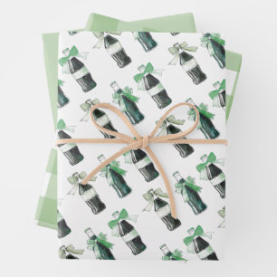 Green Baby Soda Ready to POP  Wrapping Paper Sheet