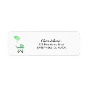 Green Baby Stroller Return Address Return Address Label