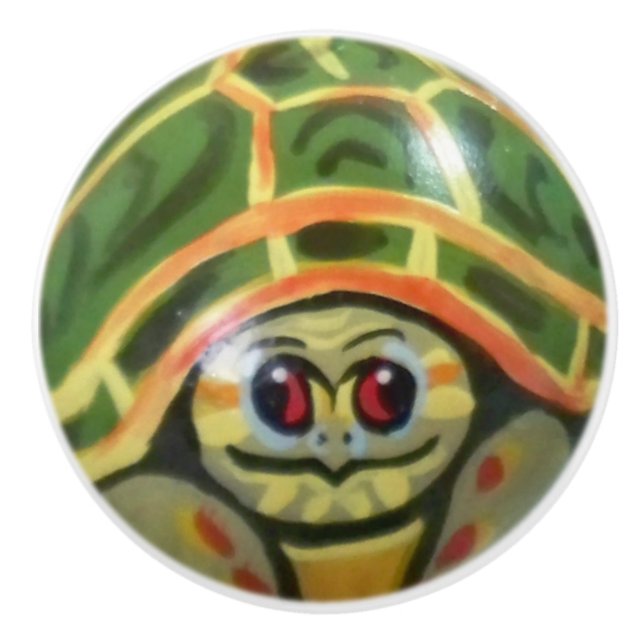 Green Baby Turtle Drawer Door Cabinet Knob Kids (Front)