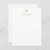 Green Baby Turtle Stationery Personal Note Card (Front/Back)