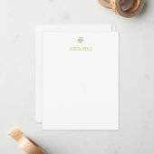 Green Baby Turtle Stationery Personal Note Card (Front/Back In Situ)