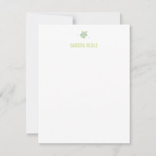 Green Baby Turtle Stationery Personal Note Card