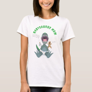 Green Babysaurus Mom T-rex  T-Shirt