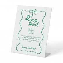 Green Bachelorette Ring Hunt Game Sign