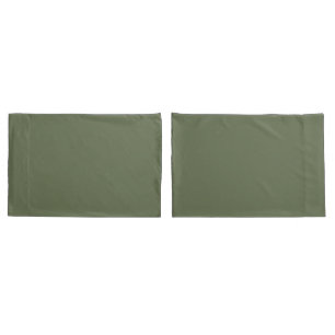 Green Back plus Green and white leaves  Pillowcase
