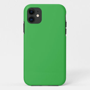 Green Background and White Border for a Modern Aes iPhone 11 Case