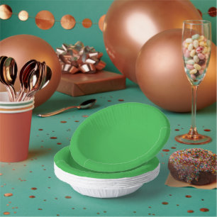 Green Background and White Border for a Modern Aes Paper Plate