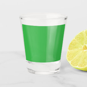 Green Background and White Border for a Modern Aes Shot Glass