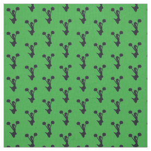 Green Background Cheer Silhouette Fabric