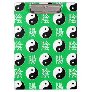 Green Background Chinese Yinyang Pattern Clipboard