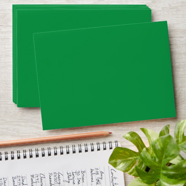 Green Background with White Border for Modern Aest Envelope (Stacked)