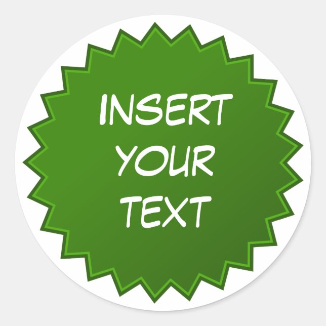 Green badge classic round sticker (Front)