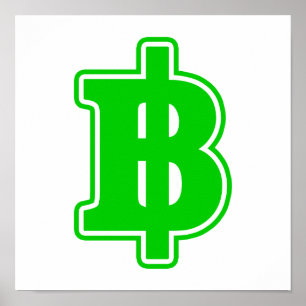 GREEN BAHT SIGN ฿ Thai Money Currency ฿