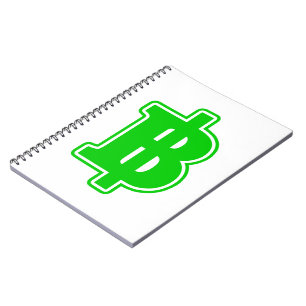 GREEN BAHT SIGN ฿ Thai Money Currency ฿ Notebook