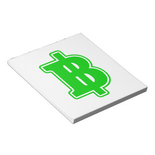 GREEN BAHT SIGN ฿ Thai Money Currency ฿ Notepad