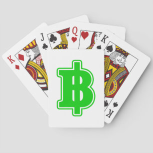 GREEN BAHT SIGN ฿ Thai Money Currency ฿ Playing Cards
