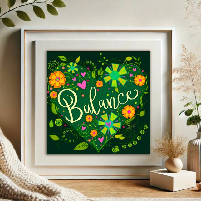 Green Balance Inspirational Heart Floral Pretty  Photo Print (Creator Uploaded)