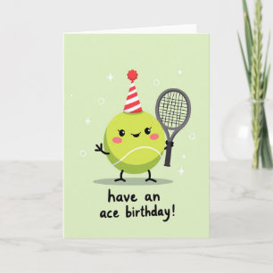 Green Ball Party Hat Birthday Card