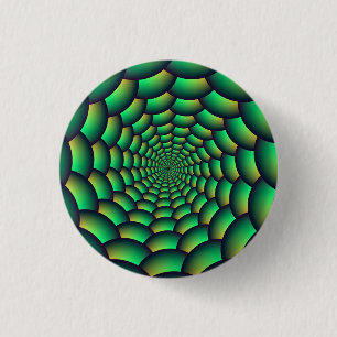 Green Ball Spiral Tunnel 3 Cm Round Badge