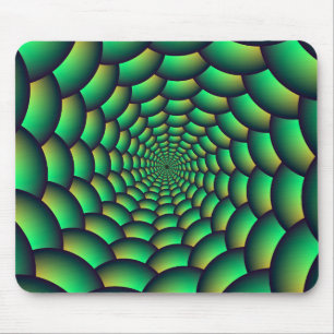 Green Ball Spiral Tunnel Mouse Pad