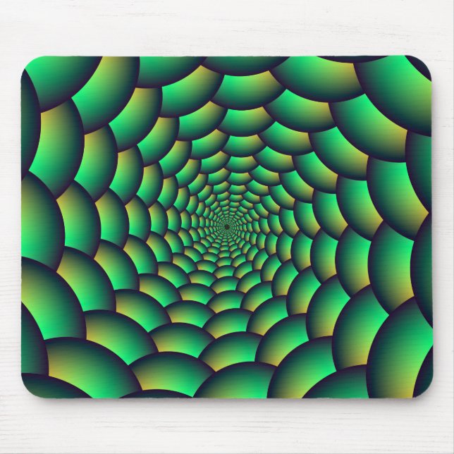 Green Ball Spiral Tunnel Mouse Pad (Front)